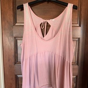 Pink hi/low tank top